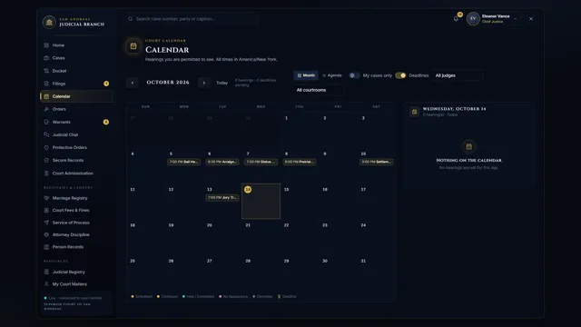 Court calendar