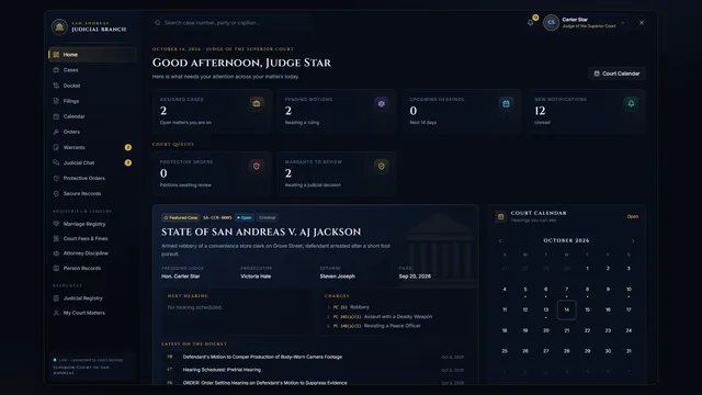 Judge dashboard